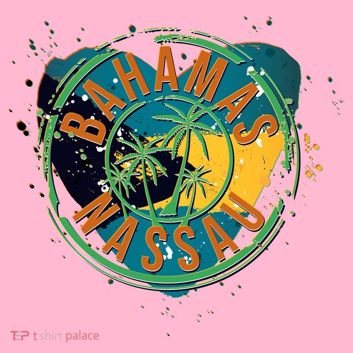 Bahamas Nassau Paint Stamp Emblem Womens T-Shirt