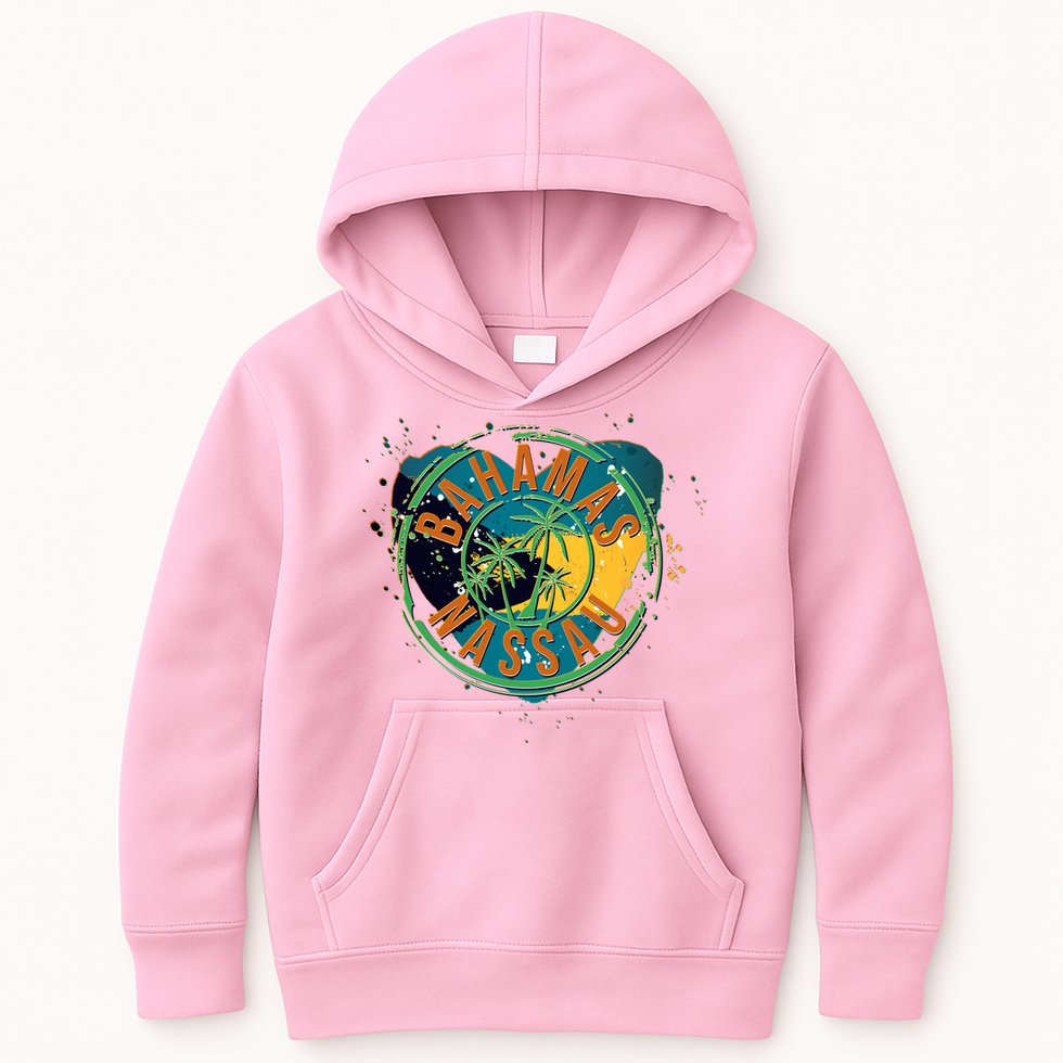 Bahamas Nassau Paint Stamp Emblem Kids Hoodie