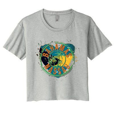 Bahamas Nassau Paint Stamp Emblem Women's Crop Top Tee