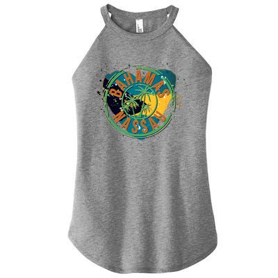 Bahamas Nassau Paint Stamp Emblem Women's Perfect Tri Rocker Tank