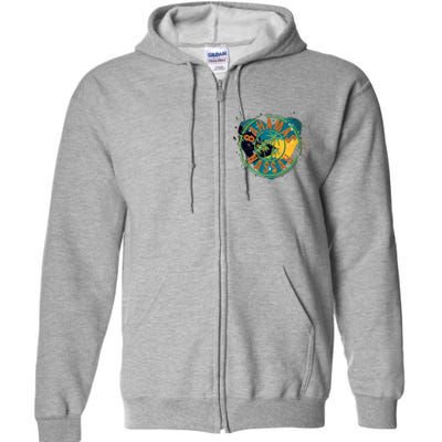 Bahamas Nassau Paint Stamp Emblem Full Zip Hoodie