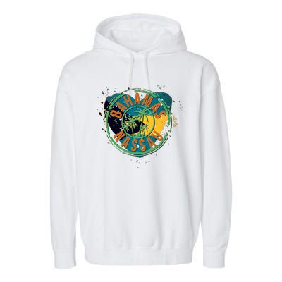 Bahamas Nassau Paint Stamp Emblem Garment-Dyed Fleece Hoodie