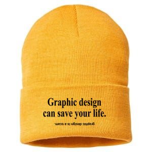 Bricks N’ Papers Graphic Design Can Save Your Life Sustainable Knit Beanie