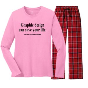 Bricks N’ Papers Graphic Design Can Save Your Life Women's Long Sleeve Flannel Pajama Set 