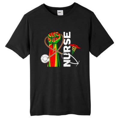 Black Nurse Practitioner Black History Month Fist Juneteenth Meaningful Gift Tall Fusion ChromaSoft Performance T-Shirt