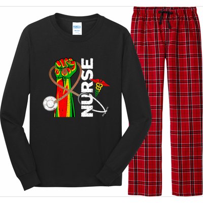 Black Nurse Practitioner Black History Month Fist Juneteenth Meaningful Gift Long Sleeve Pajama Set