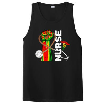 Black Nurse Practitioner Black History Month Fist Juneteenth Meaningful Gift PosiCharge Competitor Tank