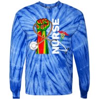 Black Nurse Practitioner Black History Month Fist Juneteenth Meaningful Gift Tie-Dye Long Sleeve Shirt