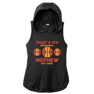 Basketball Nephew Quote For Aunt Uncle Gift Ladies PosiCharge Tri-Blend Wicking Draft Hoodie Tank