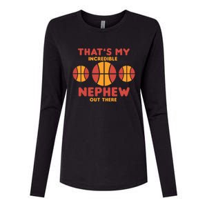 Basketball Nephew Quote For Aunt Uncle Gift Womens Cotton Relaxed Long Sleeve T-Shirt