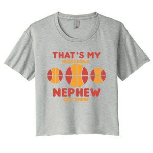 Basketball Nephew Quote For Aunt Uncle Gift Women's Crop Top Tee