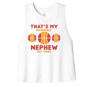 Basketball Nephew Quote For Aunt Uncle Gift Women's Racerback Cropped Tank