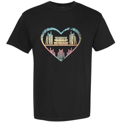 Book Nerd Reader Heart Librarian Gift Love Reading Garment-Dyed Heavyweight T-Shirt