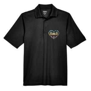 Book Nerd Reader Heart Librarian Gift Love Reading Men's Origin Performance Pique Polo