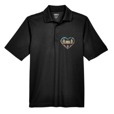 Book Nerd Reader Heart Librarian Gift Love Reading Men's Origin Performance Pique Polo