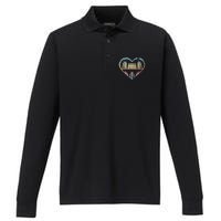 Book Nerd Reader Heart Librarian Gift Love Reading Performance Long Sleeve Polo