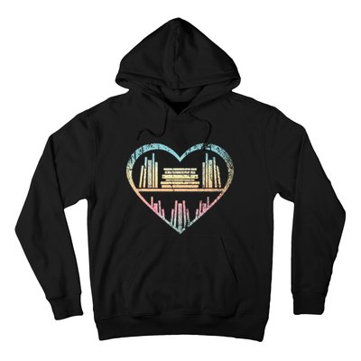 Book Nerd Reader Heart Librarian Gift Love Reading Hoodie