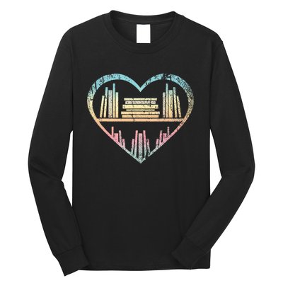 Book Nerd Reader Heart Librarian Gift Love Reading Long Sleeve Shirt