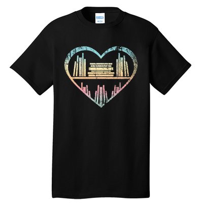 Book Nerd Reader Heart Librarian Gift Love Reading Tall T-Shirt