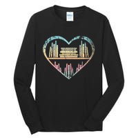 Book Nerd Reader Heart Librarian Gift Love Reading Tall Long Sleeve T-Shirt