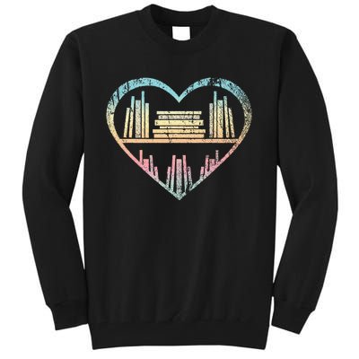 Book Nerd Reader Heart Librarian Gift Love Reading Tall Sweatshirt