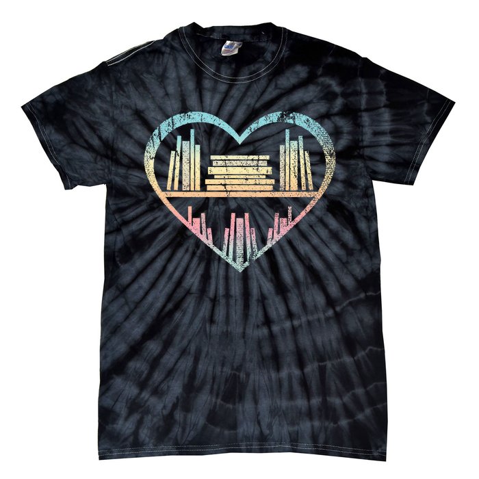 Book Nerd Reader Heart Librarian Gift Love Reading Tie-Dye T-Shirt