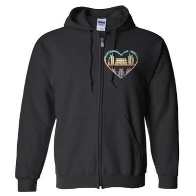 Book Nerd Reader Heart Librarian Gift Love Reading Full Zip Hoodie