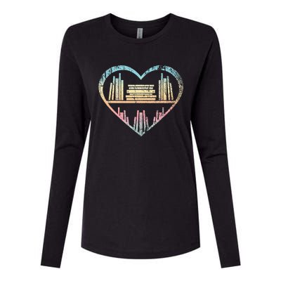 Book Nerd Reader Heart Librarian Gift Love Reading Womens Cotton Relaxed Long Sleeve T-Shirt