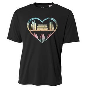 Book Nerd Reader Heart Librarian Gift Love Reading Cooling Performance Crew T-Shirt