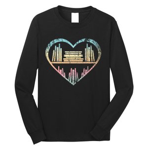 Book Nerd Reader Heart Librarian Gift Love Reading Long Sleeve Shirt