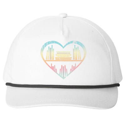 Book Nerd Reader Heart Librarian Gift Love Reading Snapback Five-Panel Rope Hat