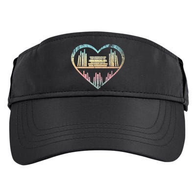 Book Nerd Reader Heart Librarian Gift Love Reading Adult Drive Performance Visor