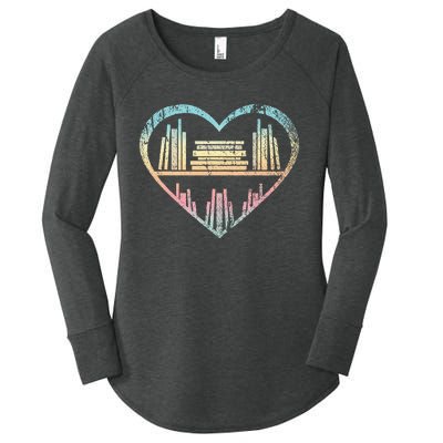 Book Nerd Reader Heart Librarian Gift Love Reading Women's Perfect Tri Tunic Long Sleeve Shirt