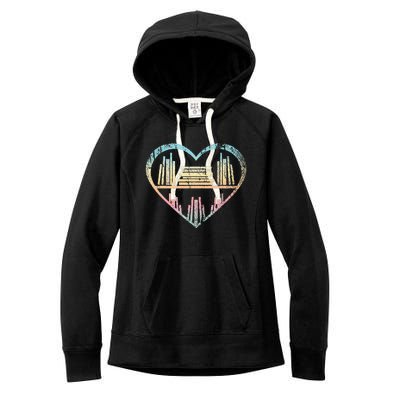 Book Nerd Reader Heart Librarian Gift Love Reading Women's Fleece Hoodie