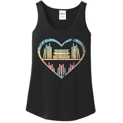 Book Nerd Reader Heart Librarian Gift Love Reading Ladies Essential Tank