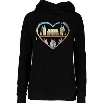 Book Nerd Reader Heart Librarian Gift Love Reading Womens Funnel Neck Pullover Hood