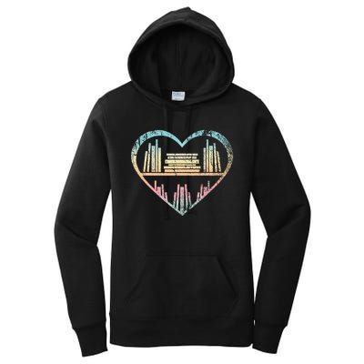 Book Nerd Reader Heart Librarian Gift Love Reading Women's Pullover Hoodie