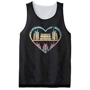 Book Nerd Reader Heart Librarian Gift Love Reading Mesh Reversible Basketball Jersey Tank