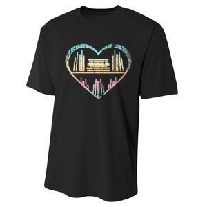 Book Nerd Reader Heart Librarian Gift Love Reading Performance Sprint T-Shirt