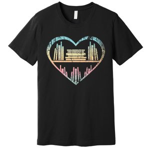 Book Nerd Reader Heart Librarian Gift Love Reading Premium T-Shirt