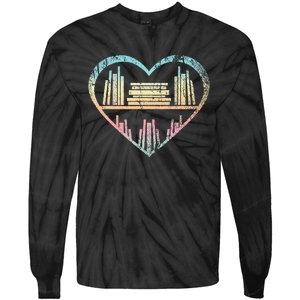 Book Nerd Reader Heart Librarian Gift Love Reading Tie-Dye Long Sleeve Shirt