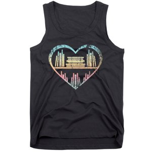 Book Nerd Reader Heart Librarian Gift Love Reading Tank Top