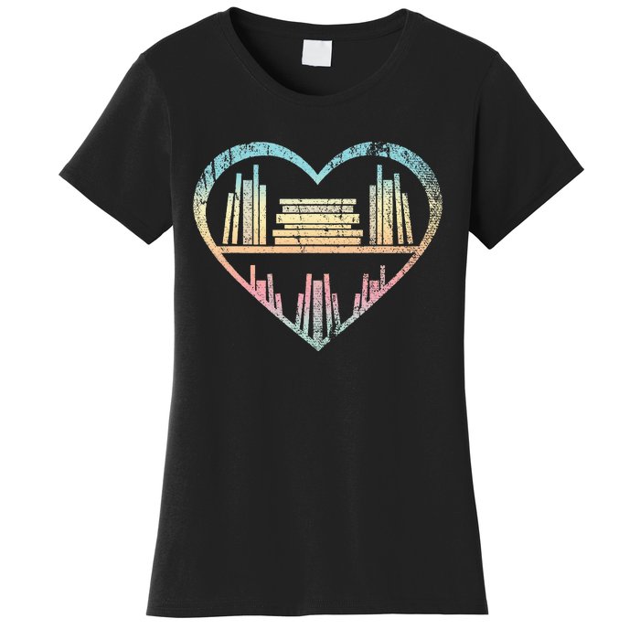 Book Nerd Reader Heart Librarian Gift Love Reading Women's T-Shirt