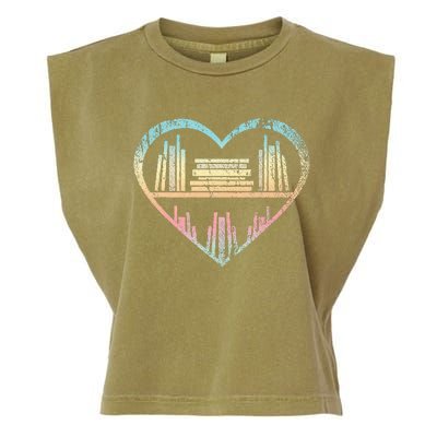 Book Nerd Reader Heart Librarian Gift Love Reading Garment-Dyed Women's Muscle Tee