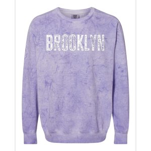 Brooklyn Ny Retro Text New York Love Brooklyn Bridge Colorblast Crewneck Sweatshirt