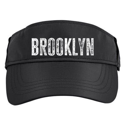 Brooklyn Ny Retro Text New York Love Brooklyn Bridge Adult Drive Performance Visor