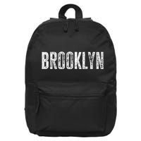 Brooklyn Ny Retro Text New York Love Brooklyn Bridge 16 in Basic Backpack