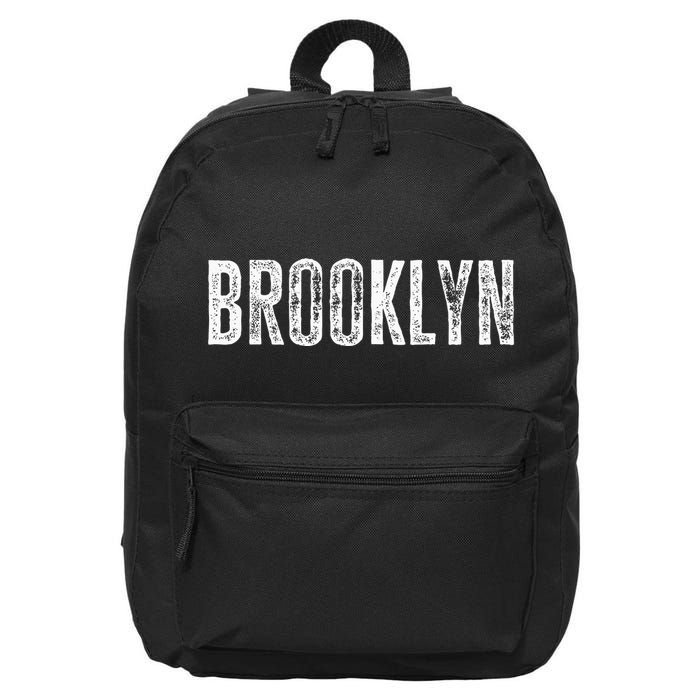 Brooklyn Ny Retro Text New York Love Brooklyn Bridge 16 in Basic Backpack