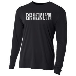 Brooklyn Ny Retro Text New York Love Brooklyn Bridge Cooling Performance Long Sleeve Crew