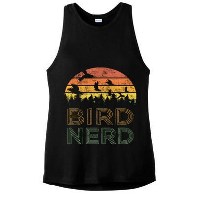 Bird Nerd Retro Vintage Distressed Bird Watcher Watching Gift Ladies PosiCharge Tri-Blend Wicking Tank